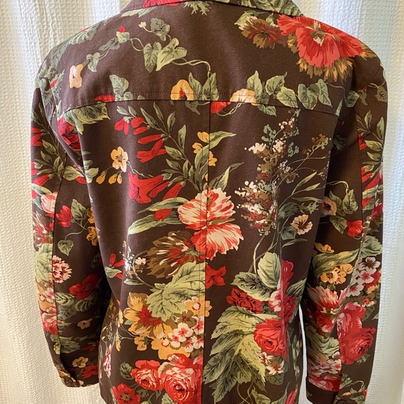 Appleseed's Floral Utility Jacket - Brown and Red - Picture 5 of 8